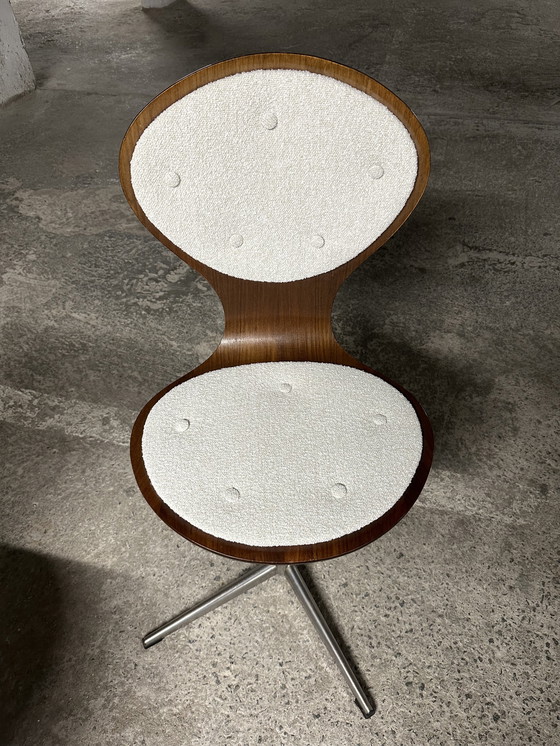 Image 1 of Ensemble de 4 chaises vintage en bois courbé et placage de bois de rose par Elmar Flötotto, Allemagne 1960