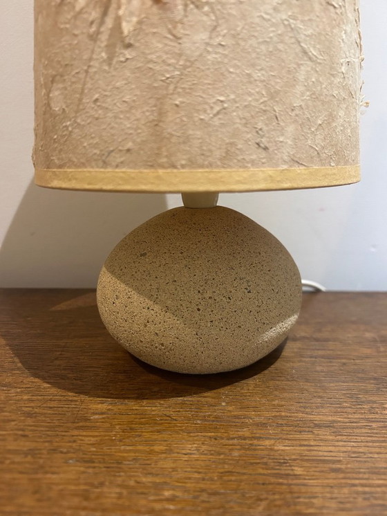 Image 1 of Stone lamp with a dried flower lampshade, 1970