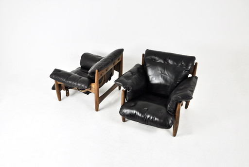 Chaises longues "Sheriff" par Sergio Rodrigues pour Isa Bergamo, 1960S, ensemble de 2