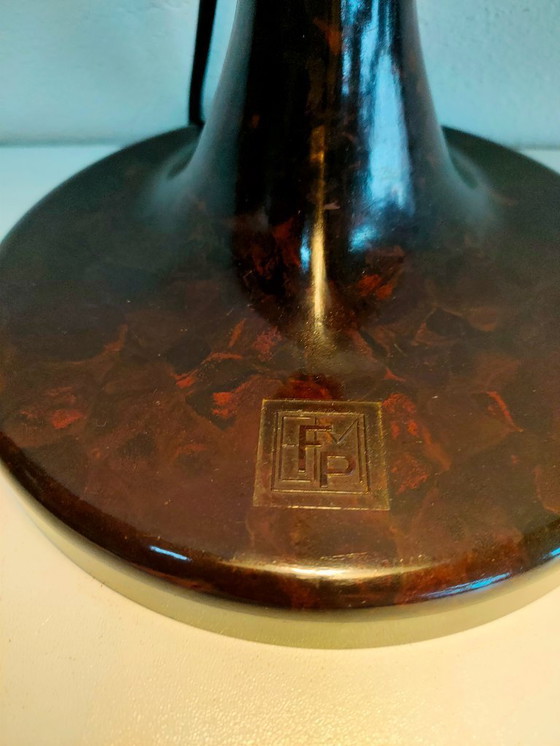 Image 1 of Rare industrial Bauhaus (style) 1950s-60s table lamp by Fritz Pendorff (GDR) with Bakelite base