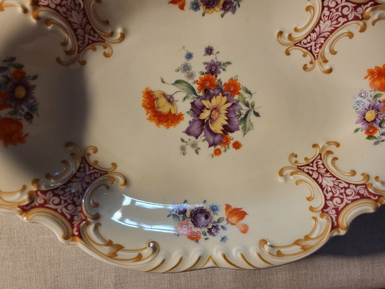 Plat décoratif ancien Bavaria Schumann vers 1945/1949, Excellent état !, Accessoires de table, Porcelaine (photo 5 sur 8)