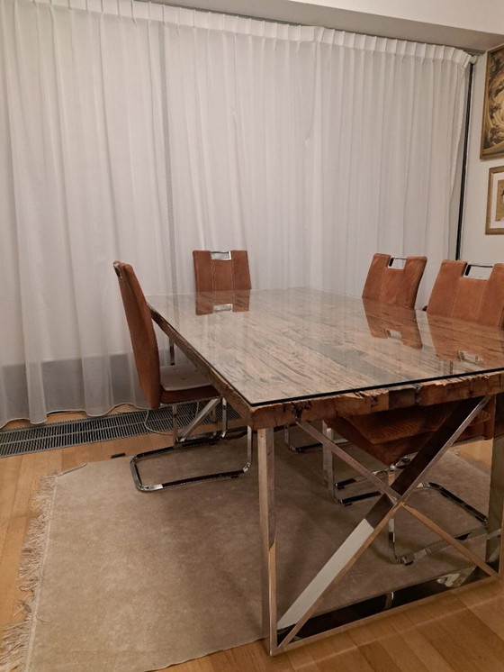 Image 1 of Luxury Design Table Richmond Interiors + 4 Chairs Chantecler--