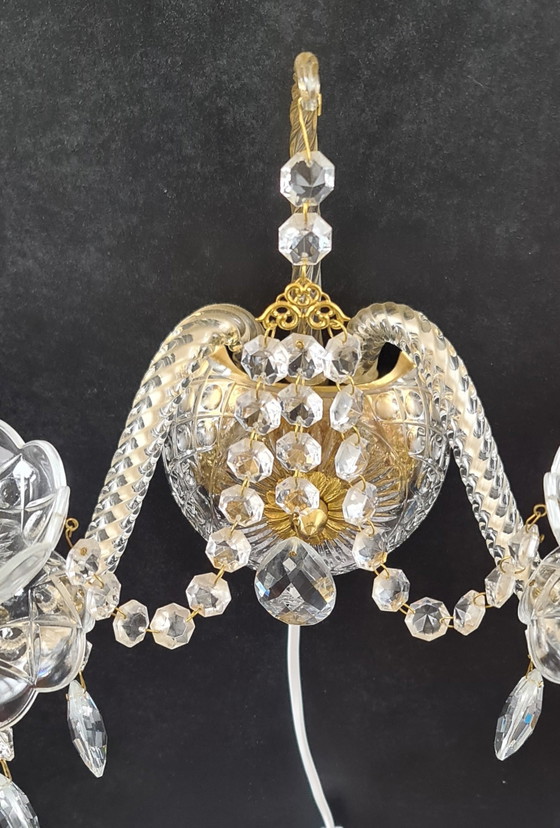 2 Wandlampen Gemerkt, Tomia Bohemia Uit Semily – Crystal, Brass (photo 8 of 10)
