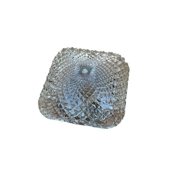 Small square wall/ceiling light, clear glass, vintage style, 1970s-1980s (photo 9 of 9)