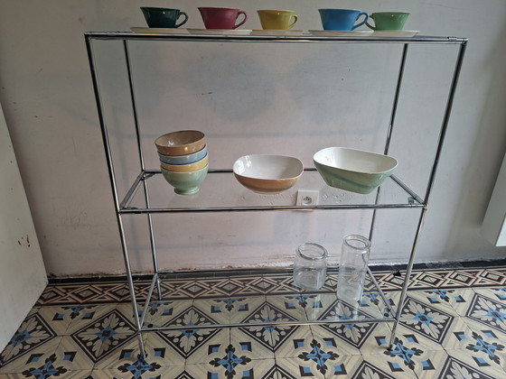 Abstracta Kast, Jaren Zestig Design, Poul Cadovius – Vitrinekasten, Chrome, Glass (photo 6 of 15)