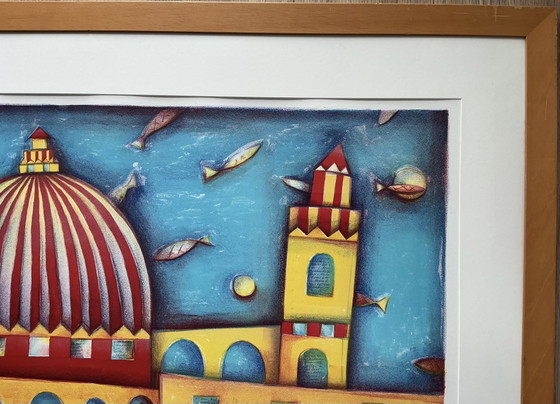 Marianne Aulman - Atlantis XIII, litografia a colori (incorniciata) – Arte, Vetro, Carta (photo 5 of 15)