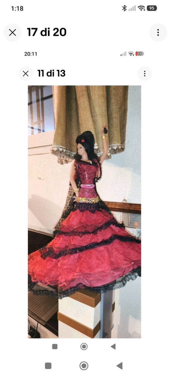 Pair of Flamenco Dancers 48cm Vintage Spanish Marin Chiclana – Decorative Objects, Plastic, Textile (photo 13 of 15)