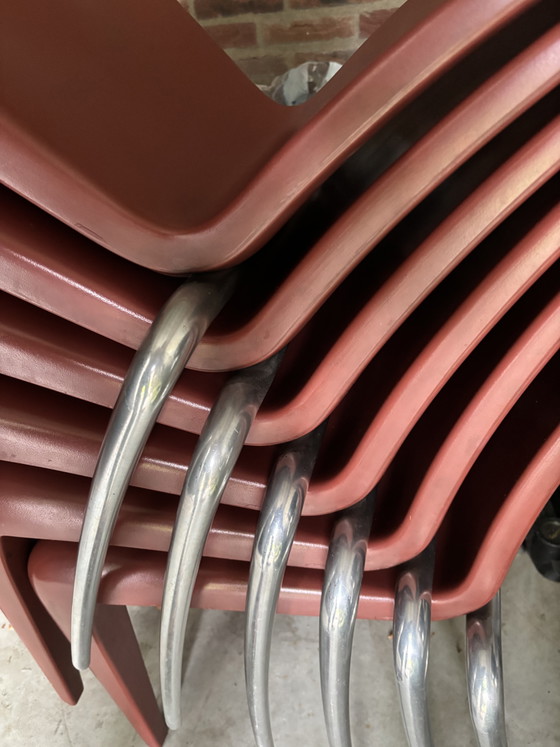 6x Vitra - Starck Louis XX Esszimmerstühle – Chrome, Plastic (photo 5 of 5)
