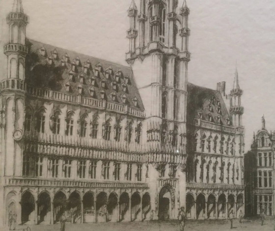 Estampes encadrées Hôtel de Ville de Bruxelles – Décorations murales, Paper, Vintage (photo 4 of 6)