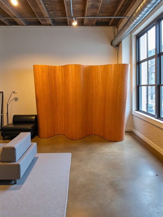 Image 1 of  Large Roll-Up Beech Slat Screen from Baumann, 1930s