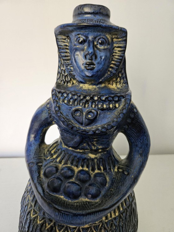 Blaue Frau mit Obstkorb Figur von Bay Keramik, Deutschland, 1960er Jahre – Dekorative Objekte, Ceramic (photo 6 of 13)