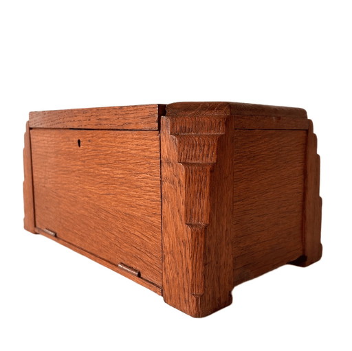 Vintage Amsterdam School cigar box oak Art Deco 1930s