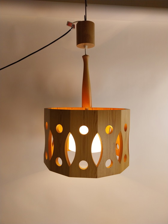 Image 1 of 1 x Swedish pine pendant lamp AB Nordisk Ostersund 1960s