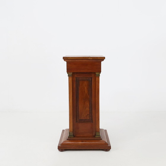 Image 1 of 20th Century Antique Style Brass and Wood Console Table or Pedestal
