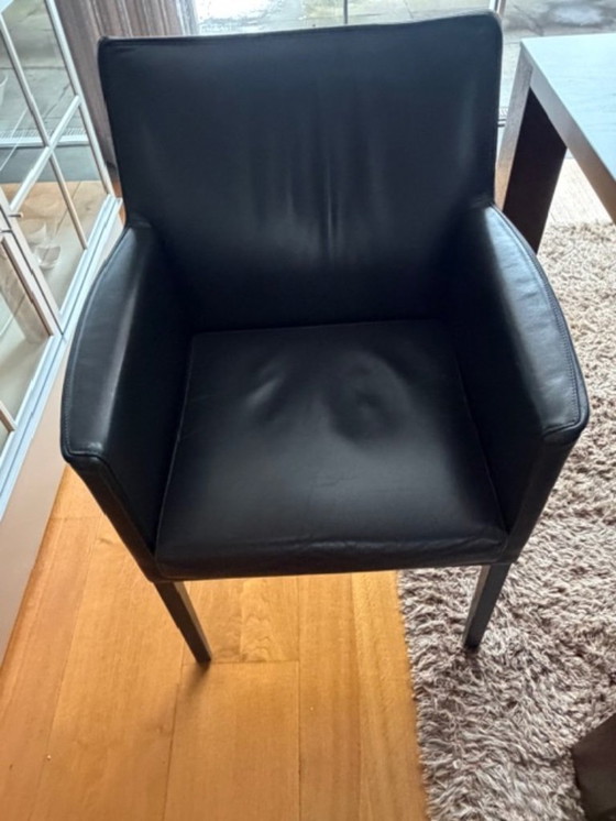 Image 1 of Elegante set van 6 leren eetkamer-/vergaderstoelen Wittmann