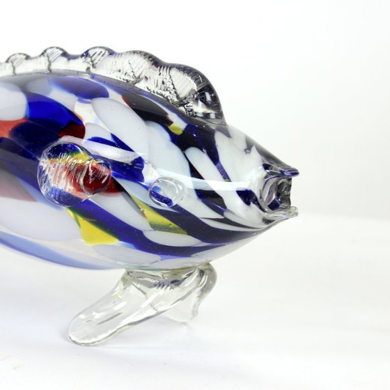 Image 1 of Large Colorful Glass Fish Statue, Czechoslovakia 1960s