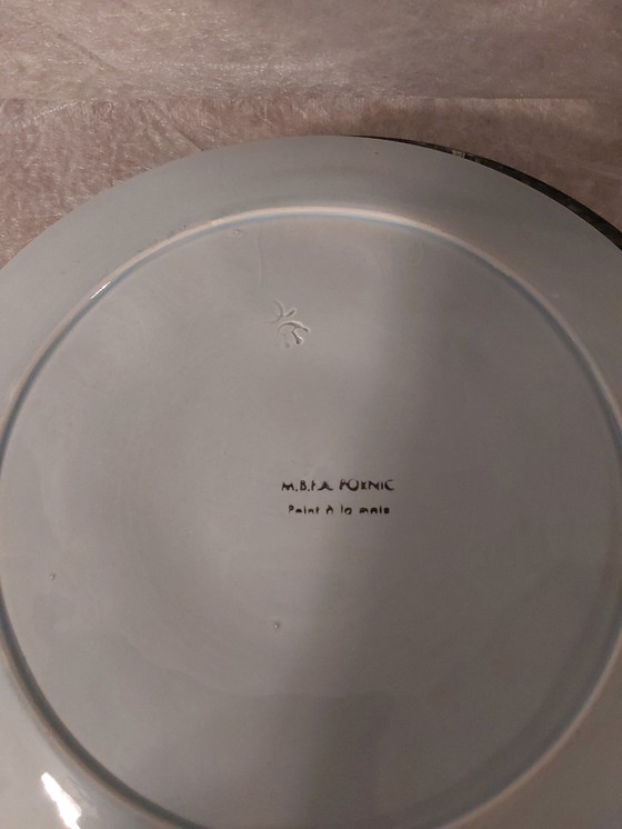 Image 1 of 4 MBFA Faience de Pornic Mid Century Austernteller
