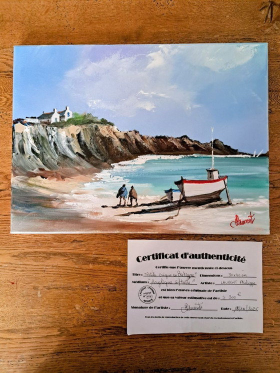 Image 1 of Philippe LAURENT - Small cove in Brittany - Artist's painting
