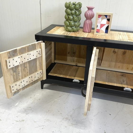 Meuble TV Armoire Upcycling Réemploi Bois de Récupération Fait Main – Meubles tv, Wood (photo 9 of 9)