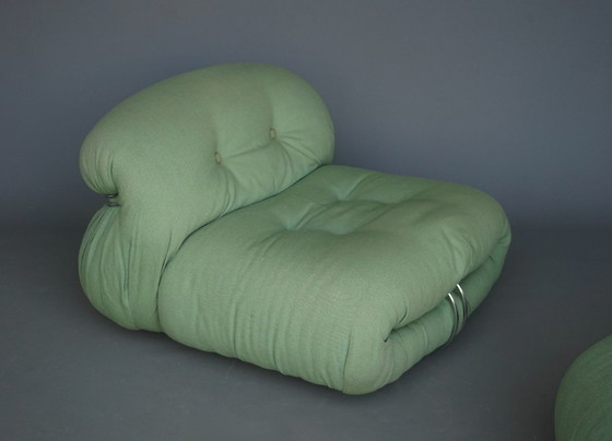 Image 1 of Fauteuil et ottoman Soriana vintage, conçus par Afra & Tobia Scarpa pour Cassina, années 1970