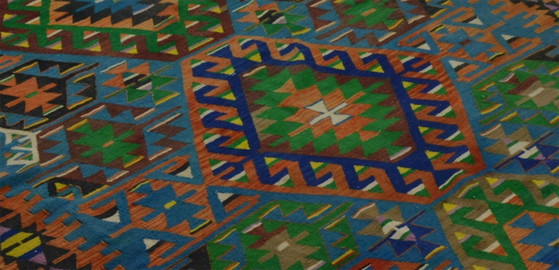 Tappeto Kilim anatolico vintage 325x165 cm – Grande tappeto geometrico colorato in lana tessuto a mano a (photo 6 of 10)