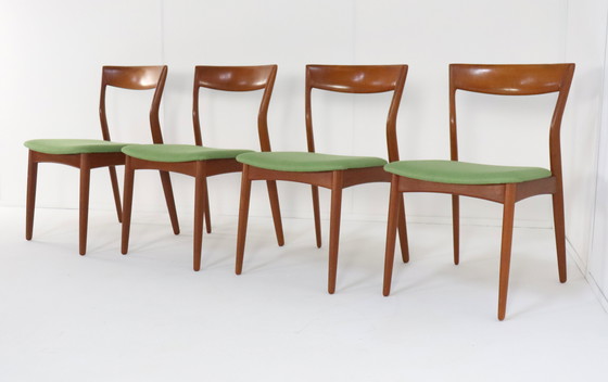 Image 1 of 4X R. Borregaard Voor Viborg Stoelen Eetkamerstoelen Vintage Deens