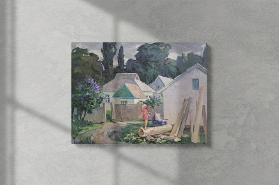Original Oil Painting Rural Landscape Village Life Countryside Holidays In Gogolev – Paintings & Drawings (photo 2 of 10)