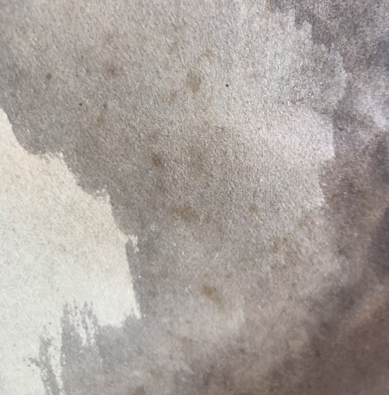 Image 1 of Jean Timmermans (1899-1986) - Mucche e contadino nella stalla Acquerello - Firmato a mano - 1930