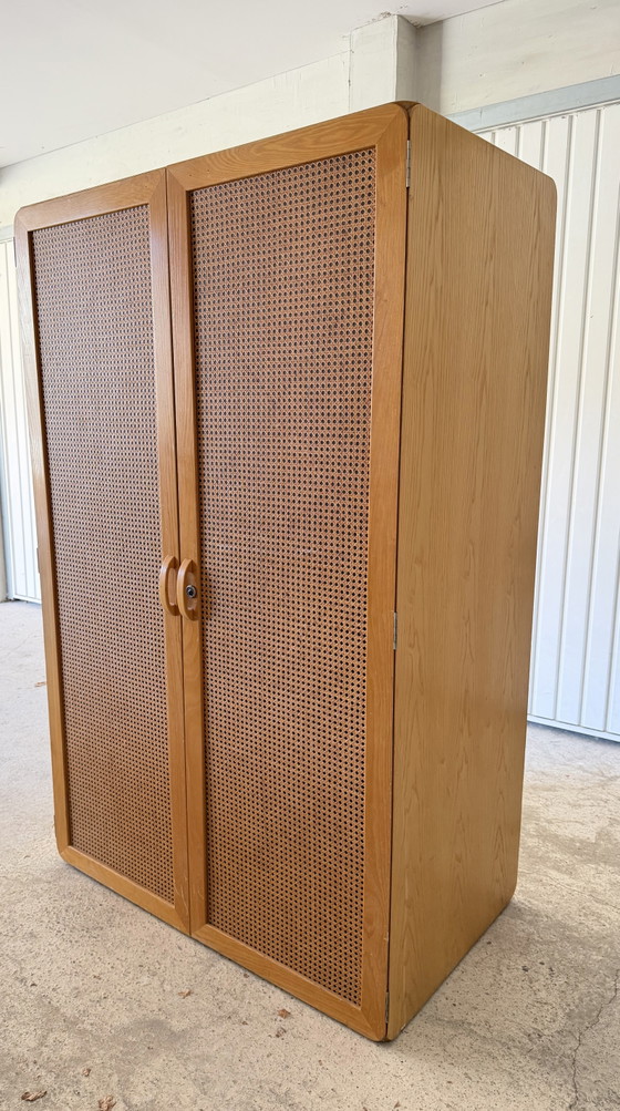 Armoire Vintage Derk Jan De Vries – Années 1960/70 – Bois Et Cannage – Wood (photo 2 of 14)