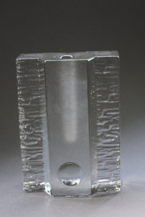 Image 1 of Glass vase, block vase, Walther Design vase, Solifleur glass, 1970s
