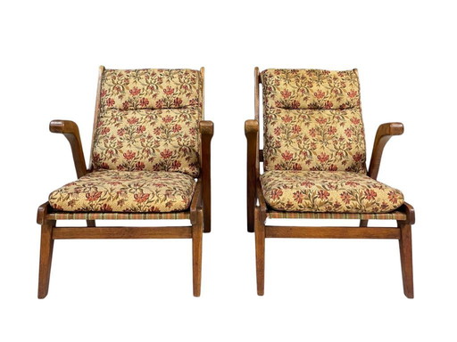 Pair of Vintage Lounge Chairs by Krásná Jizba, Czechoslovakia, 1940s