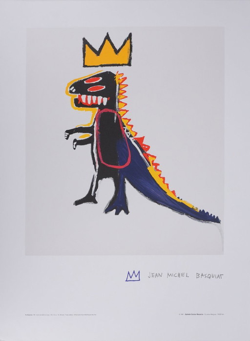 Jean-Michel Basquiat: Gekrönter T-Rex (Pez-Spender), signierte Lithografie – lithos zeefdrukken, Paper
