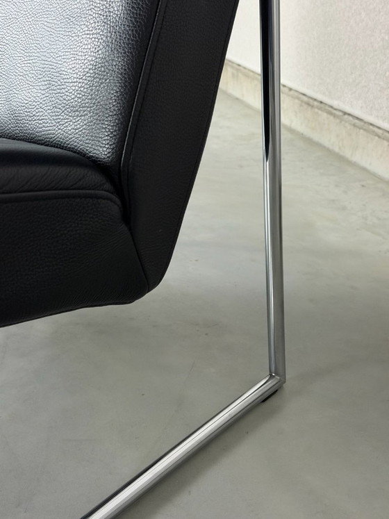 Harvink Hebbes Armchair - black leather, Chrome, Modern (photo 9 of 9)