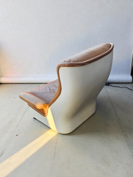 Image 1 of Set di 2 poltrone di design in pelle, poltrona lounge Airborne Orchid, anni '60