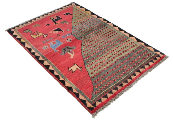 Image 1 of Original Persian carpet Gabbeh Ghashghai oriental carpet 150 cm x 102 cm old natural