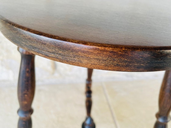 Image 1 of Vintage, Turned Wood,Walnut Stool