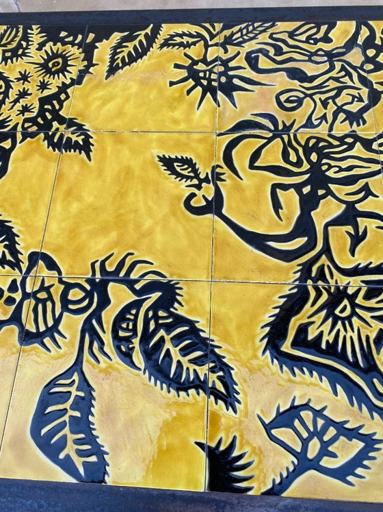 Image 1 of Jean Lurçat a Saint-Vincent, tavolino da caffè in ferro battuto, 1950