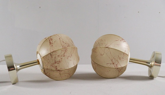 Image 1 of Lampes de table Cocoon de style Mid-Century par Goldkant, conçues par Friedel Wauer, Allemagne, années 1960