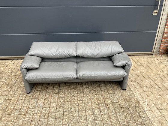 Image 1 of Cassina Maralunga 2,5-Sitzer in original grauem Pelle-Leder, SINGLE!