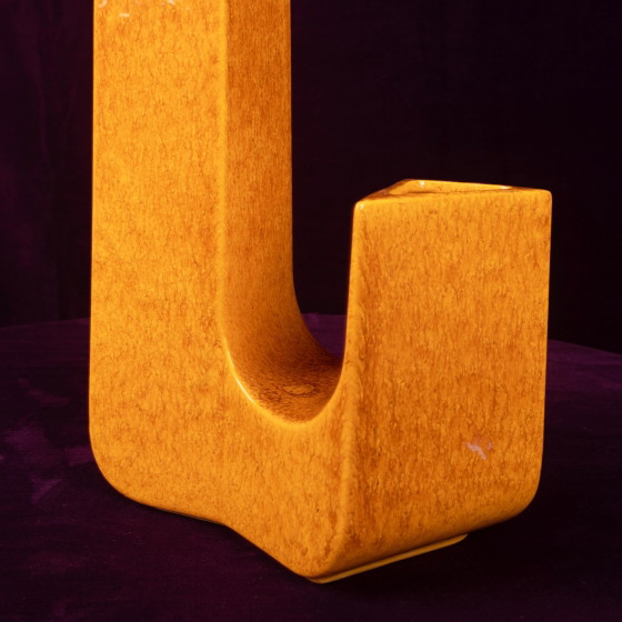 Sculptural Amber Ceramic Space Age Vase, Italy 1970 (photo 14 of 20)