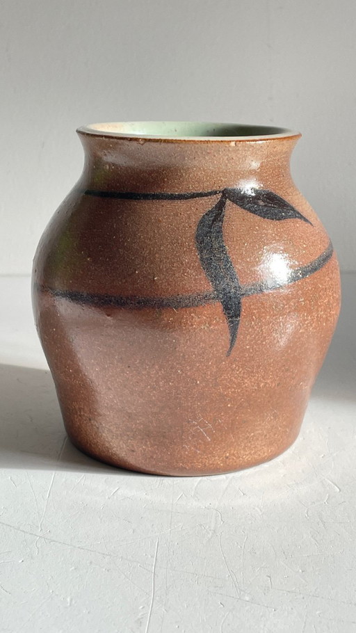 Vintage Signed Handcrafted Stoneware Vase