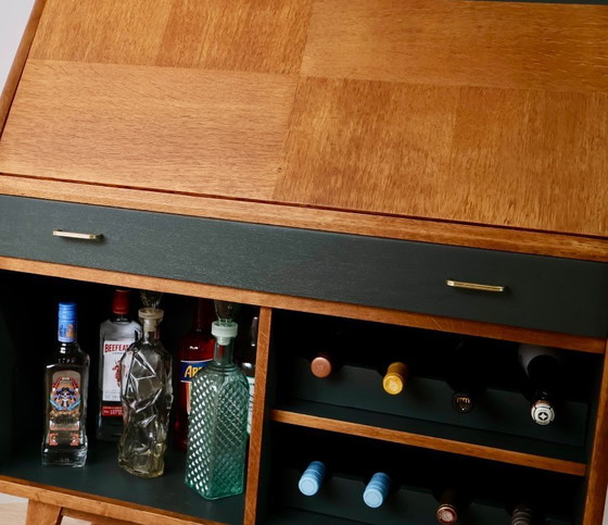 Image 1 of Mid-Century Secretary Converted into Drinks Cabinet – Fully Restored