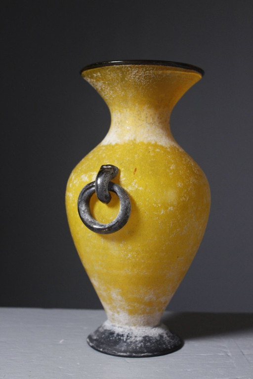 Vintage Murano Glass Blown Glass Vase, Scavo Technique, Italy, 1980s – vazen (photo 2 of 10)