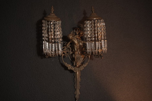Bronze-colored Angel wall lamp