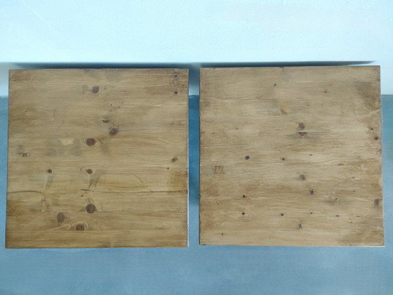 Vintage set robuust grenen houten lampentafels bijzettafels koffietafels (evt Nachtkastjes) – Wood (photo 9 of 15)