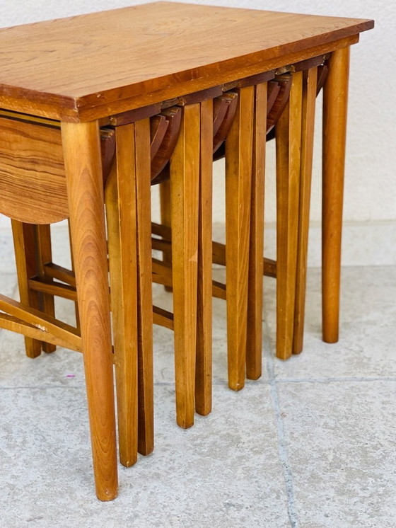 Image 1 of Set of 5 Scandinavian nesting coffee tables in teak, 1960