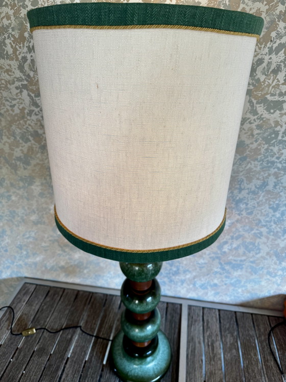 Image 1 of Kaiser Leuchten ceramic and wood lamp