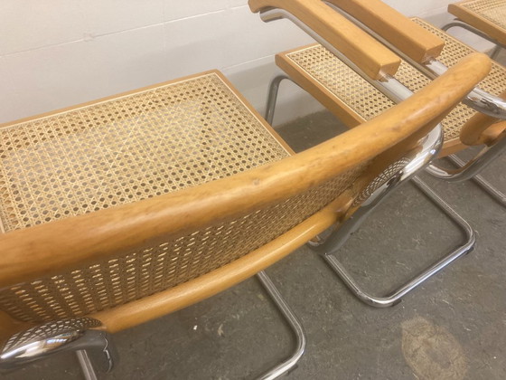 3 X Vintage Cesca Breuer – Merk onbekend, Eetkamerstoelen, Wood, Rattan (photo 8 of 17)