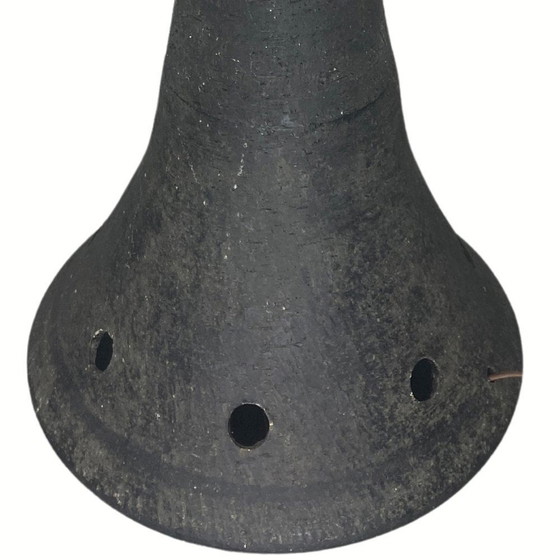 Image 1 of Brutalistische Wabi Sabi Holländische Bouclé Schirm Aund Keramik Stehlampe, 1960S