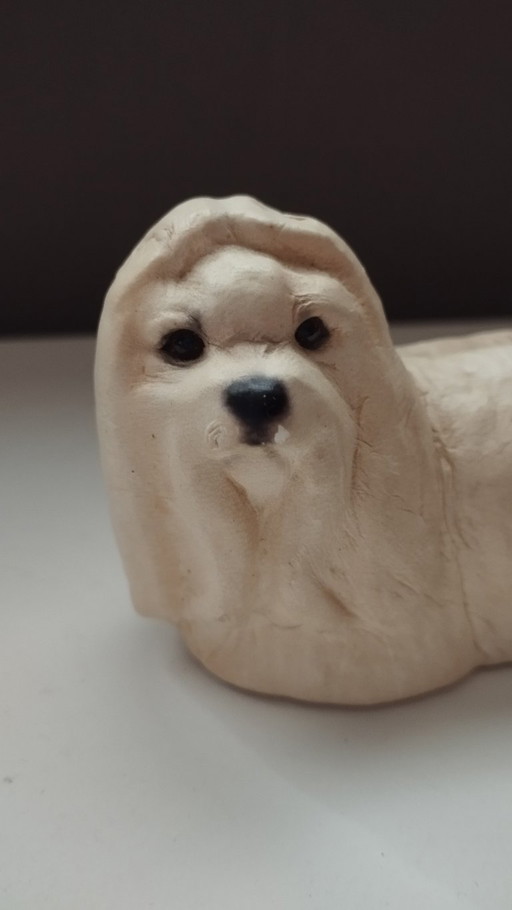 Mid-Century Artisan Leather Shih Tzu – "Chateau Leather" (Canada)